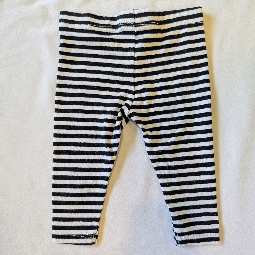 Striped Black and White Baby Leggings